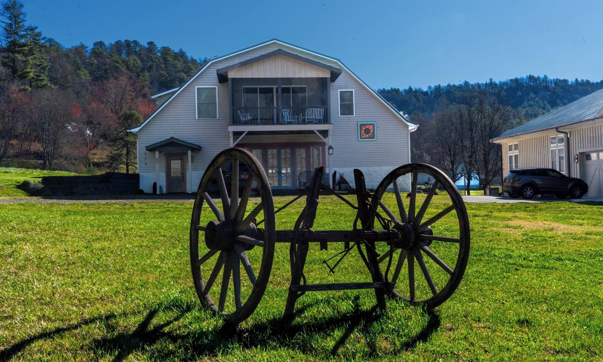 Pisgah Forest House | Great for Groups! Riverside farm stay with Trout fishing