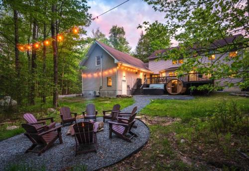 Blakeslee House | Lux Retreat with Indoor Swim Spa Game Lounge Theater Hot Tub Sauna