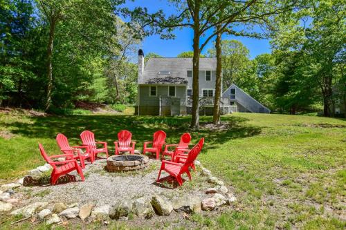 Marstons Mills House | Spacious Stone Fire Pit Game Room