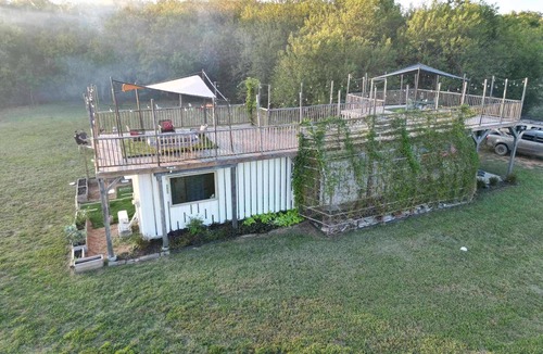Wagoner House | Eco-Chic Container Tiny Home + Treehouse Deck