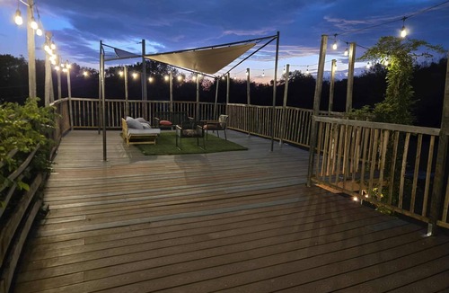 Wagoner House | Eco-Chic Container Tiny Home + Treehouse Deck