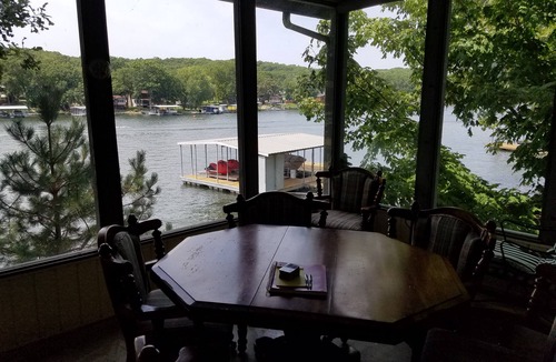 Gravois Mills House | Quiet location, beautiful lakefront home in a cove. Private covered boat dock!