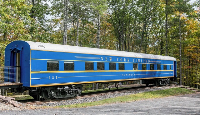 Authentic 1940s Pullman Train Car Nestled in Bucolic Catskill Woods