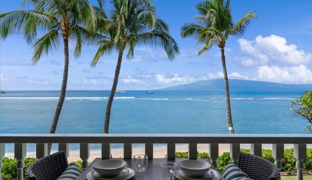 Beachfront Lahaina Shores 203 | Direct Oceanfront Studio