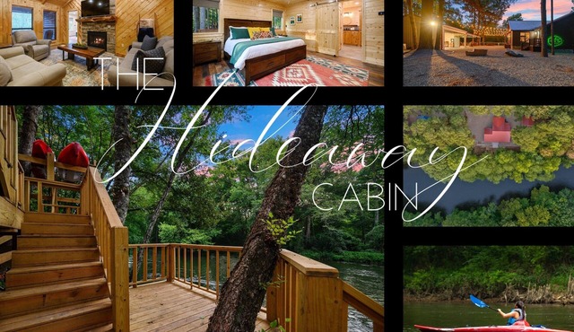 Hideaway ~ riverfront with pool, game room, hot tub and kayaks that sleeps 10