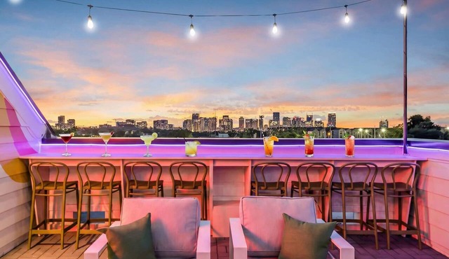 Hip Rooftop Deck Game Room in Downtown Nashville