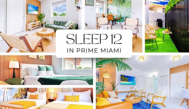 Prime Miami Retreat | Sleeps 12 | Parking, BBQ!