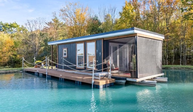 Tiny House Boat on a Tiny Lake Retreat