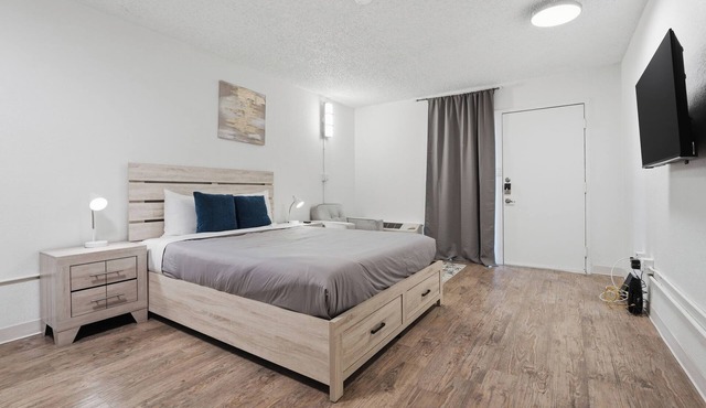 Updated studio with sleek modern finishes
